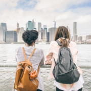 Two,Women,Looking,At,New,York,Skyline,-,Multiethnic,Girls