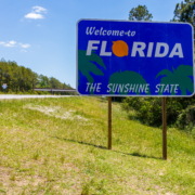 Welcome,Sign,Entering,The,State,Of,Florida,Southbound,From,Georgia
