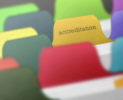 Accreditation,Word,On,Index,Card