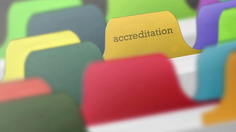 Accreditation,Word,On,Index,Card