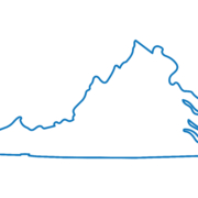 Blue,Abstract,Outline,Of,Virginia,Map