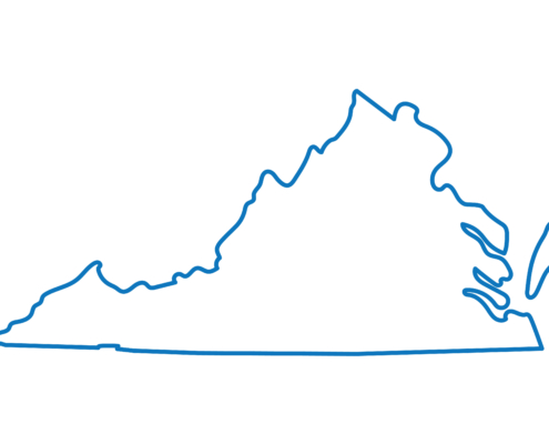 Blue,Abstract,Outline,Of,Virginia,Map