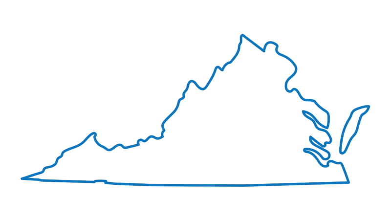 Blue,Abstract,Outline,Of,Virginia,Map