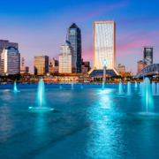 Jacksonville,,Florida,,Usa,City,Skyline,At,The,Fountain.