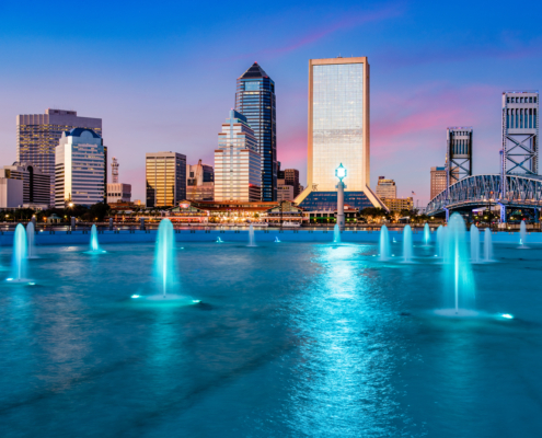 Jacksonville,,Florida,,Usa,City,Skyline,At,The,Fountain.