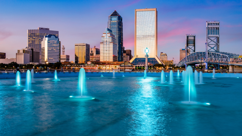 Jacksonville,,Florida,,Usa,City,Skyline,At,The,Fountain.