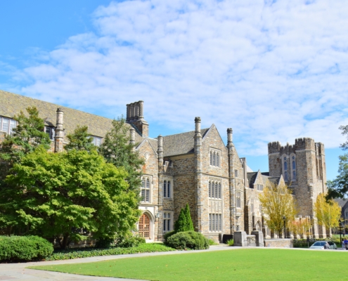 Ancient,Building,In,Duke,University,,North,Carolina,Usa