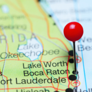 Boca,Raton,Pinned,On,A,Map,Of,Florida,,Usa