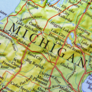 Geographic,Map,Of,Michigan,Close
