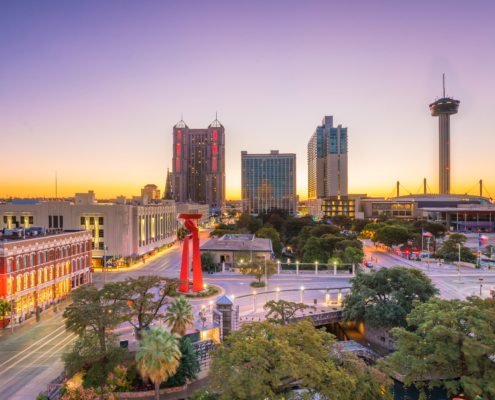 Top,View,Of,Downtown,San,Antonio,In,Texas,Usa