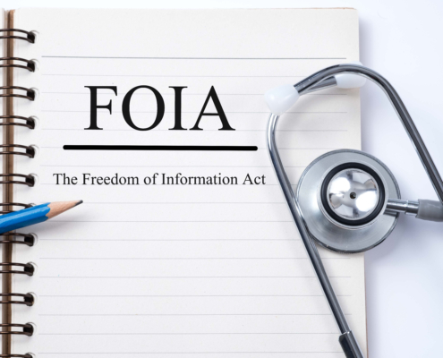 Stethoscope,On,Notebook,And,Pencil,With,Foia,(the,Freedom,Of