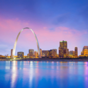 St.,Louis,Downtown,At,Twilight,In,Usa