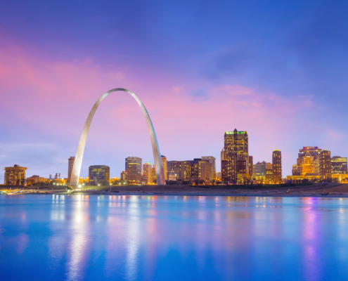 St.,Louis,Downtown,At,Twilight,In,Usa