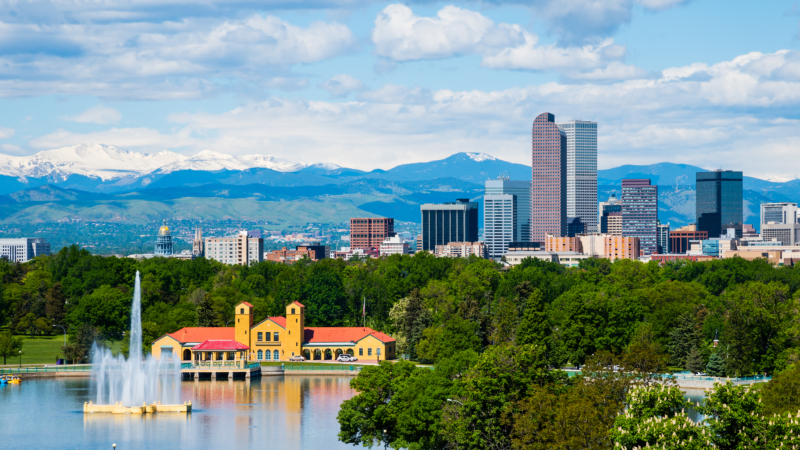 Denver,Colorado,Downtown,With,City,Park